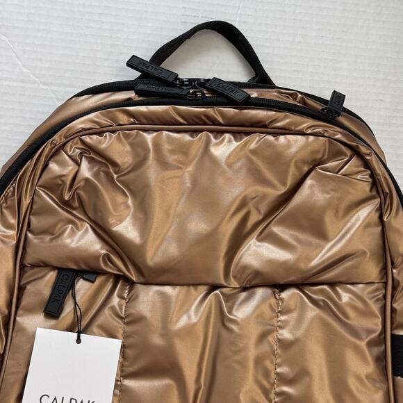 Calpak Luka Laptop Backpack Padded Travel Work School Bag Luggage Copper Color - Picture 5 of 9